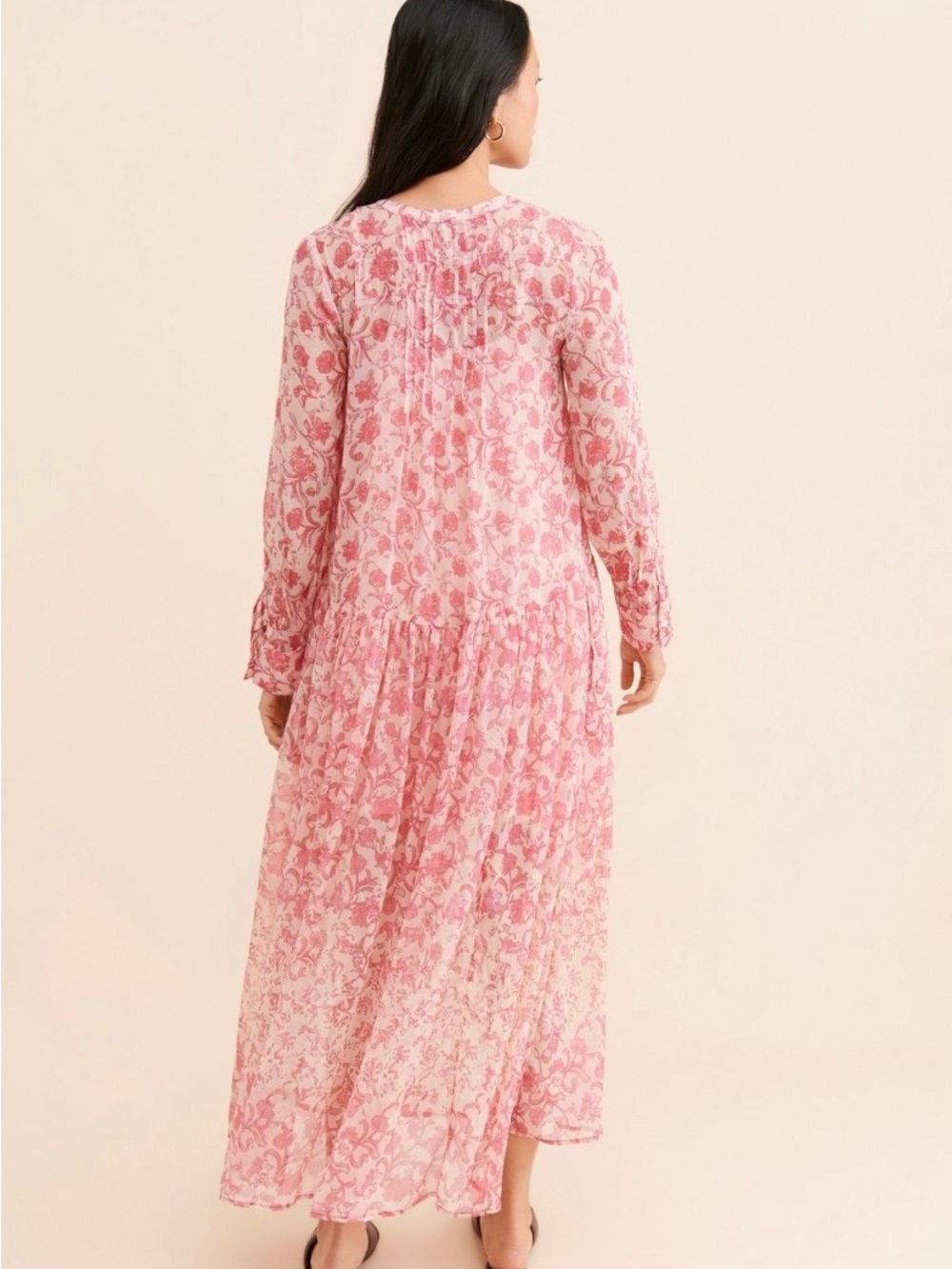 Free People Pink Floral Long Sleeve Maxi Dress - Picture 7 of 8